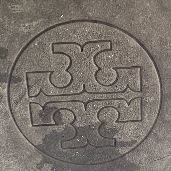 Tory Burch Verona Size 6.5 Black Suede Gold Studded High Heels - Picture 2 of 9